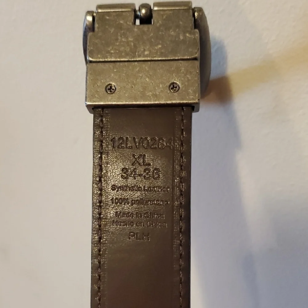 Levi's Dark Leather Belt with Metallic Buckle